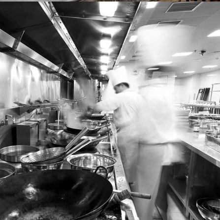 used oil collection pick up in hotel kitchen